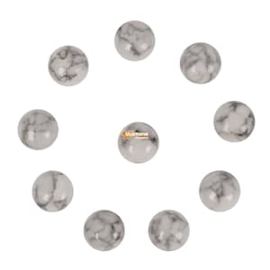 10 pcs of 14mm White Howlite round flatback cab cabochon