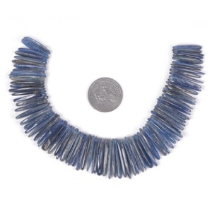 U3530 23mm to 30mm Blue Kyanite long chips sticks loose gemstone beads 8&quot; 107g