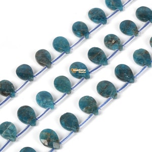12mm Faceted Natural Apatite charm teardrop loose beads jewelry making DIY bead 15&quot;