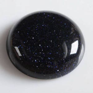 25mm Synthetic blue sandstone goldstone round flatback cab cabochon