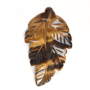 g2568.2 40mm occhio di tigre naturale dorato intagliato foglia ciondolo retro perlina creazione di gioielli