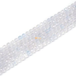 02705 3.7mm to 4.7mm Faceted White Topaz Ball Sphere  Loose Beads DIY Jewelry Making Strand 15.5-16&quot;