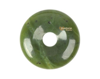 30mm g0126.5 Canadian Jade donut gemstone pendant focal bead