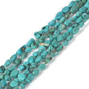 0131 Natural turquoise Pebble Chips loose gemstone beads 16&quot;
