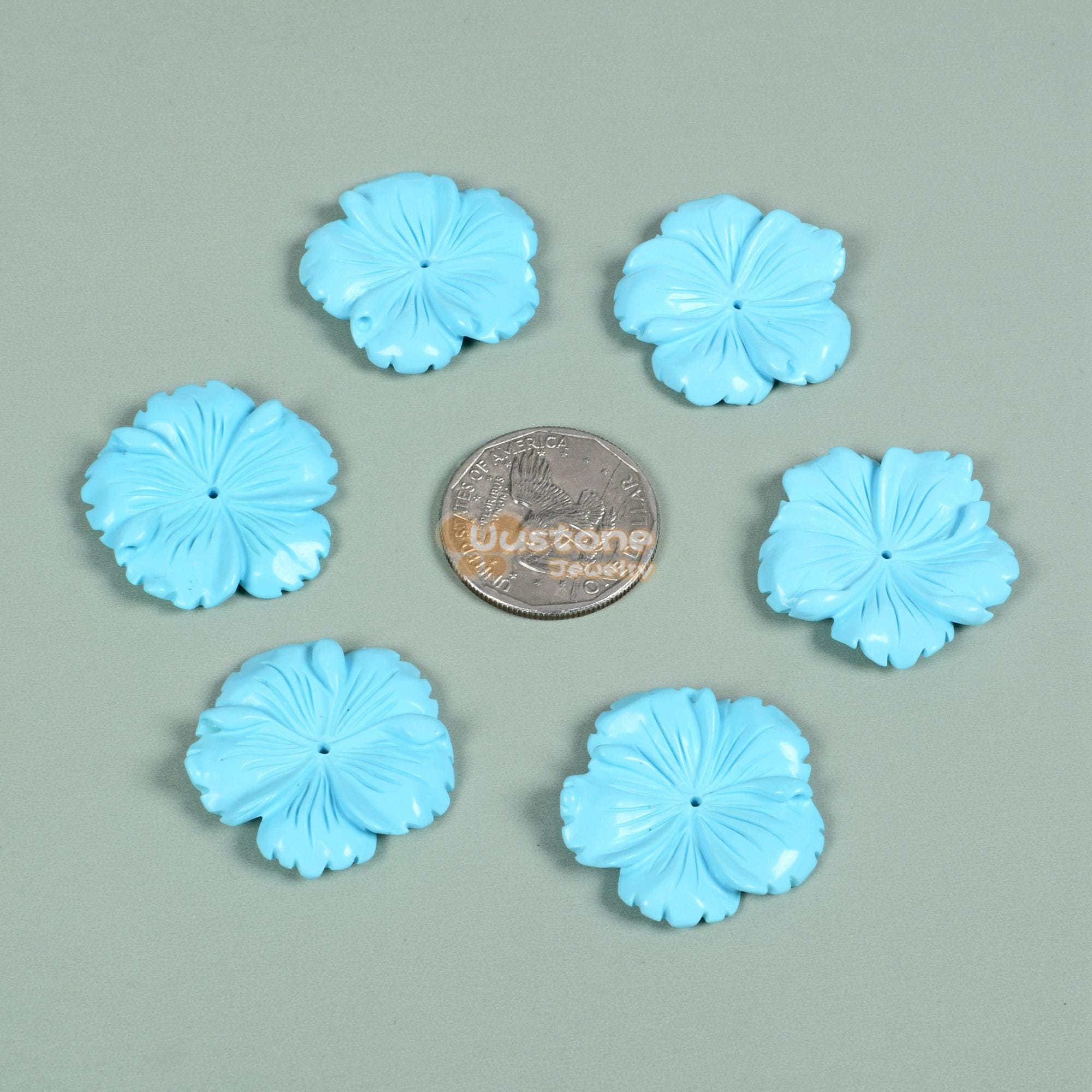 Orecchini fiore e goccia turchese effetto craquelè - Filigrane & co