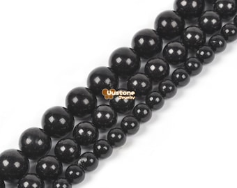 Shungite round ball loose gemstone beads 6mm 8mm 10mm