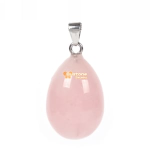 Natural Rose Quartz Carved 30mm Egg Shape Pendant Bead Jewelry Making DIY