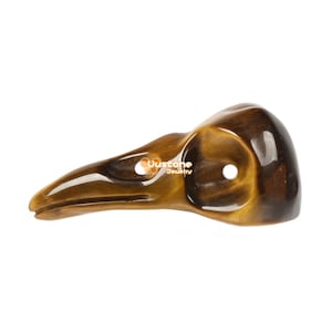 Yellow Tiger Eye Raven Skull 47mm Bird Crow Head DIY Jewelry Making Pendant Bead