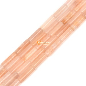 13mm Peach Aventurine Cylinder tube loose gemstone beads 15&quot;