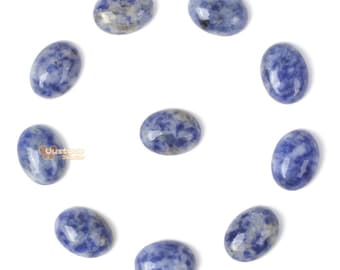 16mm Natural Blue Spot Jasper Gemstone Oval Flatback CAB Cabochon