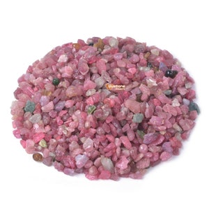 Natürliche Wassermelonen Turmalin Raw Chips Crushed Trommelstein Kristall Heilung Verzierungen 100 Gramm