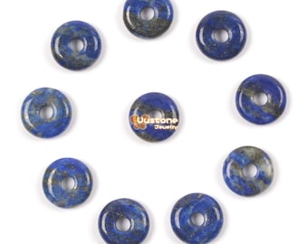 15mm Lapis donut focal pendant bead jewelry making DIY
