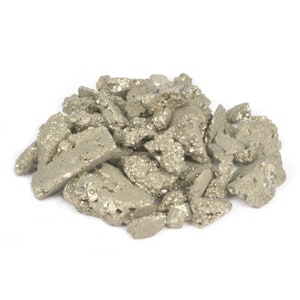 Natural Large Raw Pyrite Chips Crushed Tumbled Stone Crystal Healing Embellishments 100 Grams