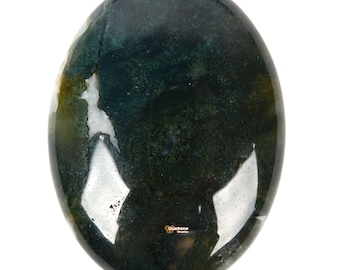 Moss Agate 40mm oval flatback cab cabochon for jewelry making