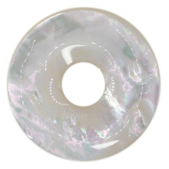 30mm g0126.8 Mother Of Pearl mop shell donut gemstone pendant focal bead