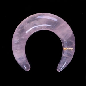 Rose Quartz Crescent Moon Shape Double Horn NOT Drilled DIY Jewelry Making Stone 30mm