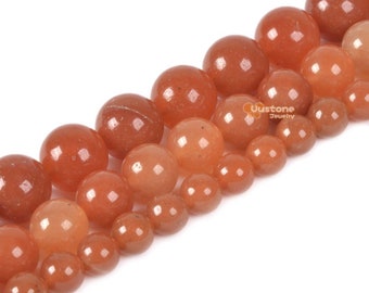 Red aventurine round ball loose gemstone beads 6mm 8mm 10mm