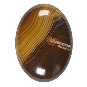 40mm Brown Banded Agate oval flatback cab cabochon
