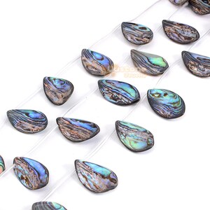28 mm Abalone snäckskal böjt blad friform smyckestillverkning DIY lösa pärlor 10 st