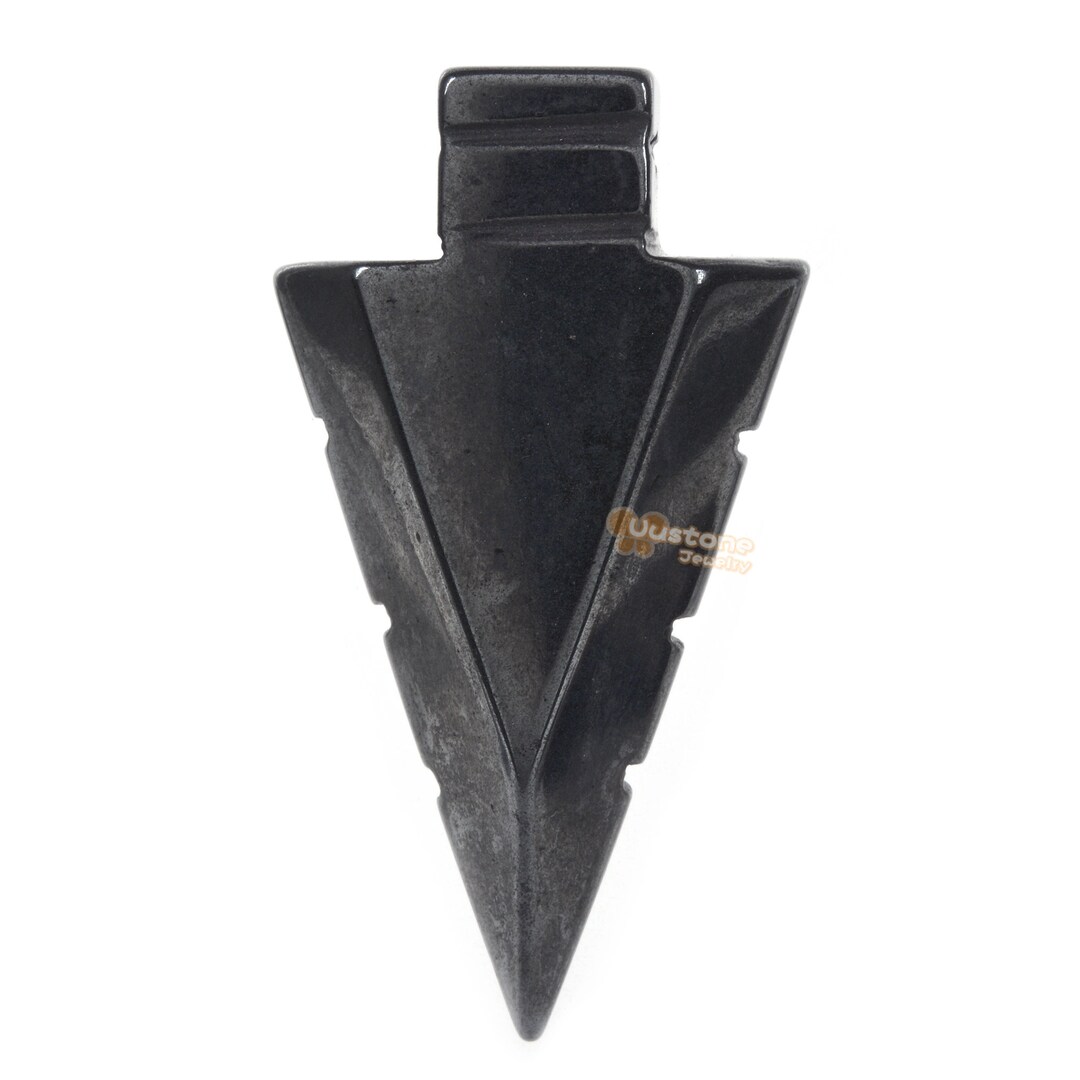 Natural Quartz Arrowhead Gemstone Pendant Necklace - 47mm Healing Crystal Amulet, Cord, Multicolor