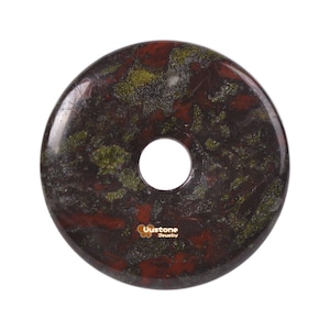 40mm g3570.3 Dragon blood jasper donut gemstone pendant focal bead