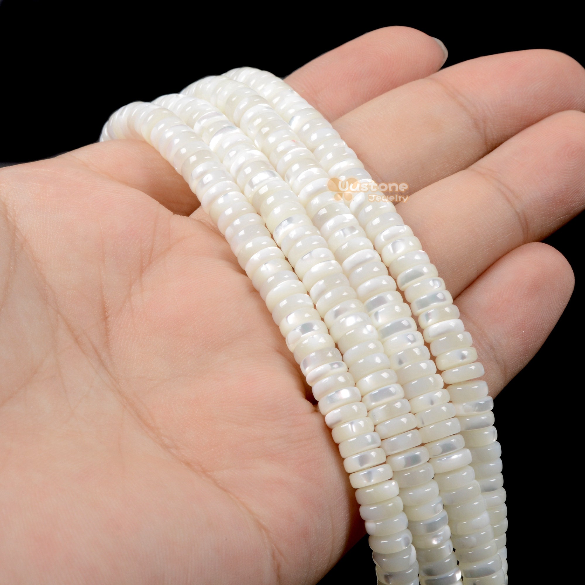 6 x 2 mm マザーオブパール MOP シェル ヘイシ ディスク ロンデル