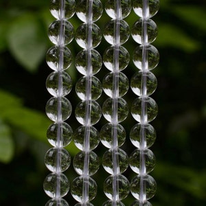 8mm Natural clear quartz round ball loose gemstone beads 16&quot;