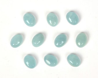 g2857  10 pcs 8mm Aquamarine gemstone oval cab cabochon