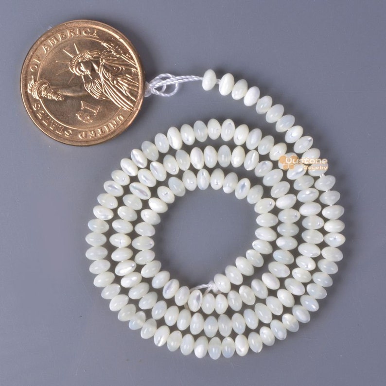 0400 4mm Mother of Pearl Mop Shell Rondelle Loose Beads Etsy