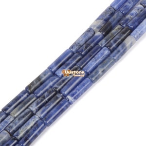 13mm Blue Sodalite Cylinder tube loose gemstone beads 15&quot;