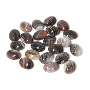 g0943  8pcs Top grade 16mm Charming Botswana agate flatback oval cab cabochon