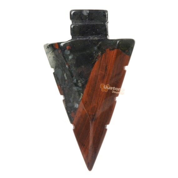 Gemstone 52-54mm African Bloodstone Arrowhead Spearhead Healing