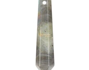 50mm Labradorite hexagonal pendant beads gemstone jewelry making crystal healing focal bead (2mm Hole Drilled)