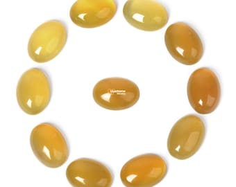 18mm Yellow agate gemstone oval cab cabochon