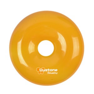 40mm Yellow agate donut focal pendant bead