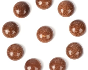 16mm Goldstone Gemstone Round Flatback Cab Cabochon Stone Loose Stone Cab DIY Jewelry Making Stone