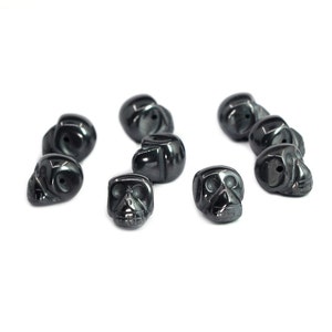 g1922.6 Side drilled  16mm carved natural hematite skull gemstone loose beads