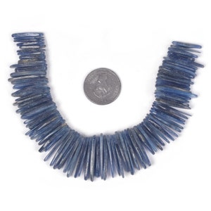 U3790 19mm to 31mm Blue Kyanite long chips sticks loose gemstone beads 8&quot; 114g