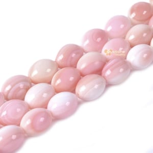 02004 11mm Natural Pink Conch shell charm oval rice loose beads 16&quot;