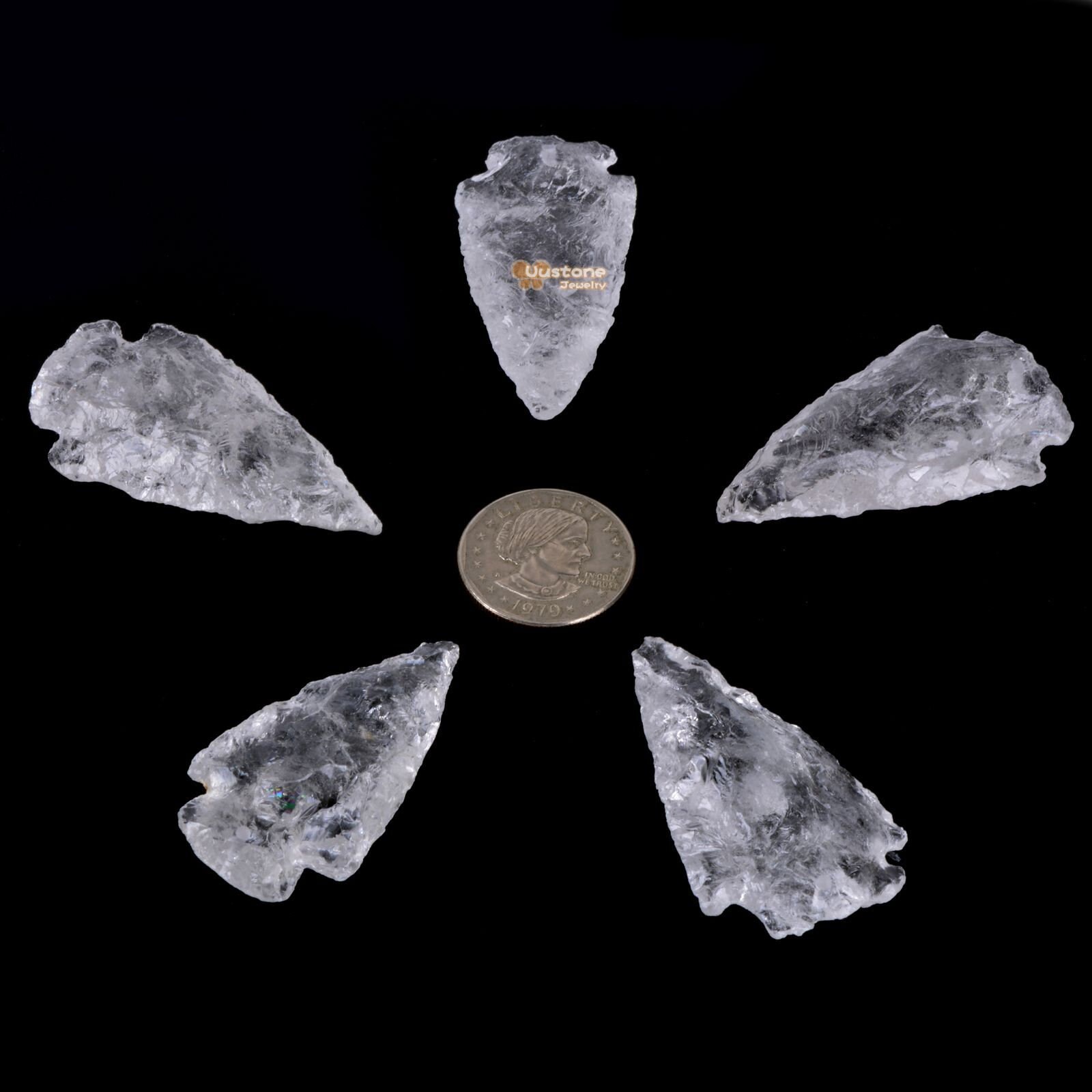 54mm White Clear Quartz Arrowhead Spearhead Carving Healing Etsy