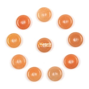 Pingente de contas de rosquinha de aventurina laranja de 15 mm para fazer joias faça você mesmo