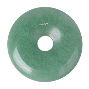 g0118 Green aventurine donut gemstone pendant focal bead 30mm