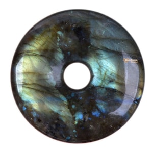 30mm g0128.20 Labradorite donut gemstone pendant focal bead