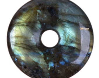 30mm g0128.20 Labradorite donut gemstone pendant focal bead