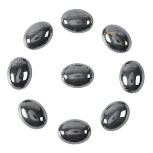 20mm Hematite Thick oval flatback cab cabochon DIY jewelry making