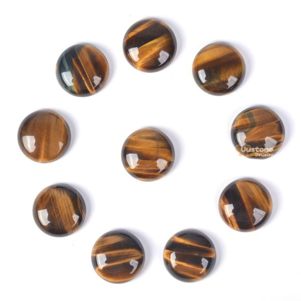 20mm Golden tiger eye gemstone round cab cabochon