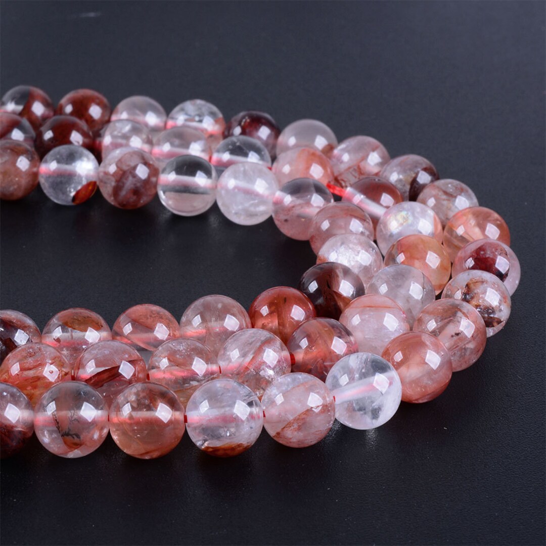 Perlin Kirsche Quarz (Cherry Quartz) Edelsteinperlen – Rund, 6mm Oder 8mm, Rot, Für Schmuckherstellung & DIY