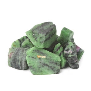 1/2LB Raw Green Ruby Zoisite Stone Specimen Collection Pocket Worry Healing Crystal Reiki