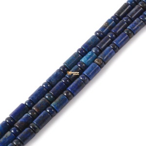 0496  9mm to 10mm Lapis tube & rondelle spacer loose gemstone beads 16&quot;