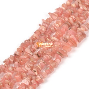 Natural Argentina Rhodochrosite Freedom Chips Loose Beads 3-6mm for Jewelry Making DIY Handmade Craft 16 inch